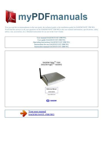 Sagemcom F St 3284 User Manual